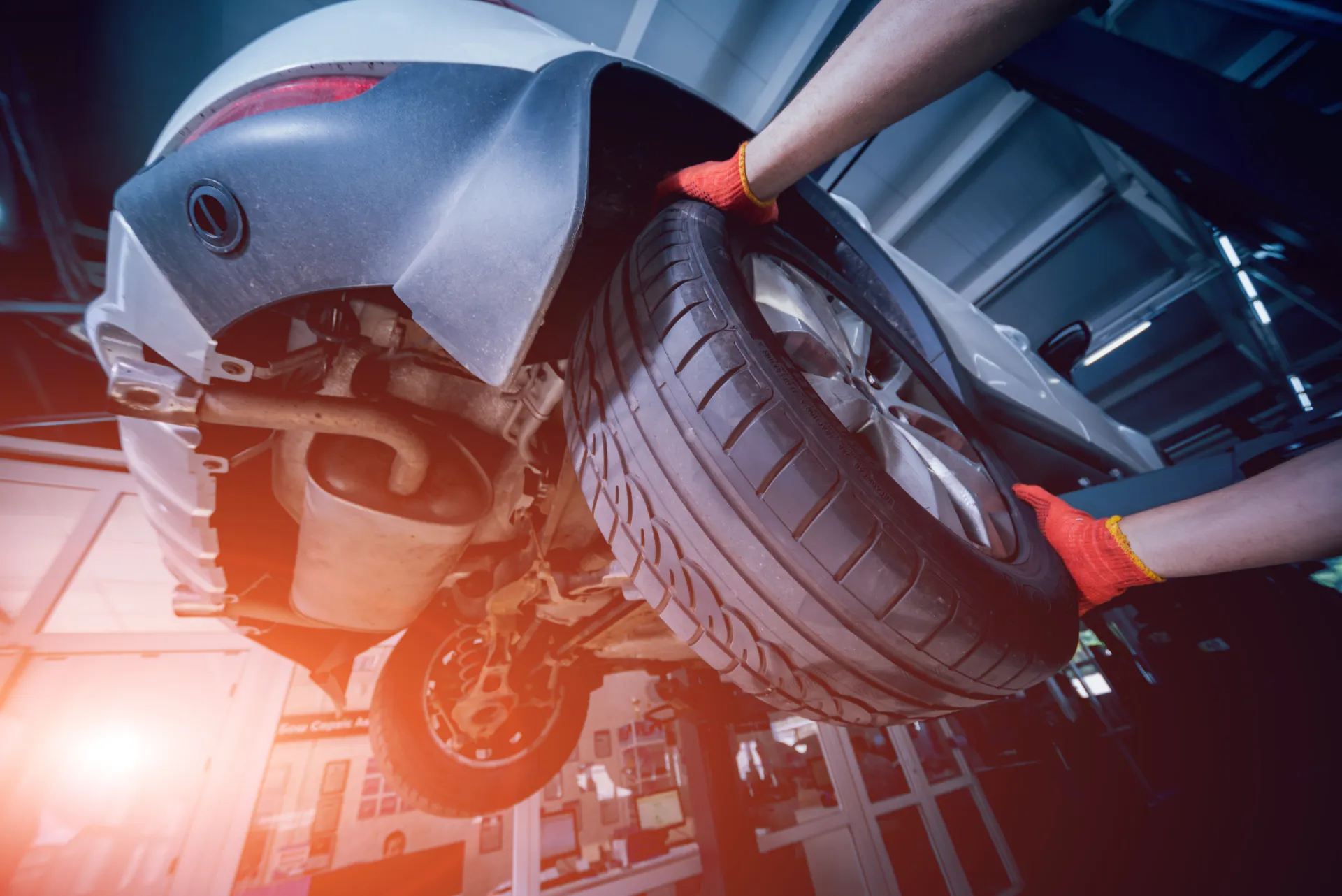 Contrôle d’une roue et de la suspension dans un garage