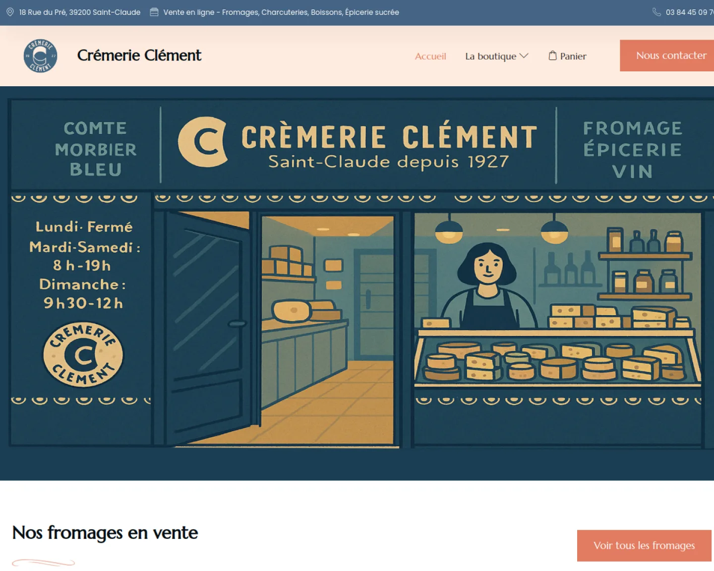 Capture du site de la Crèmerie Clément